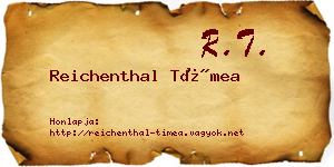 Reichenthal Tímea névjegykártya